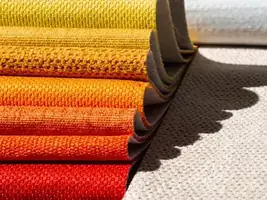 Rolls of polyester fabric