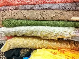 Lustrous silk fabric draped